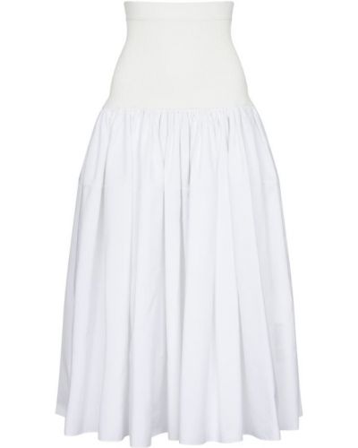 Bavlněné midi sukně Alexander Mcqueen bílé