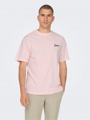 Тениска с принт Only розово