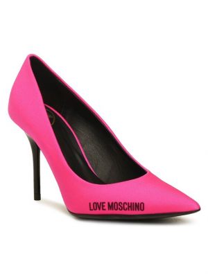 Полуотворени обувки с ток Love Moschino розово