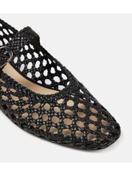 Pantofi cu toc din piele împletite Le Monde Beryl negru