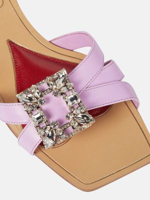 Sandale din piele Roger Vivier roz