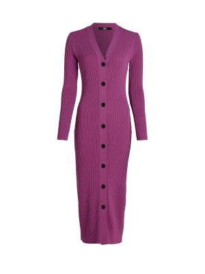 Pletené pletené šaty Karl Lagerfeld fialová