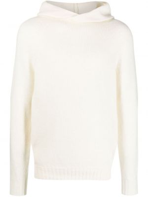 Кашмирен пуловер от мерино вълна с качулка Ma'ry'ya бяло