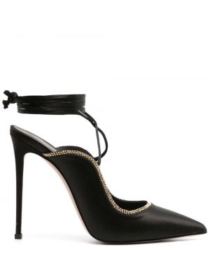 Полуотворени обувки с връзки с дантела Le Silla черно