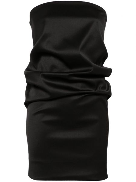 Vlněné koktejlové šaty Saint Laurent černé