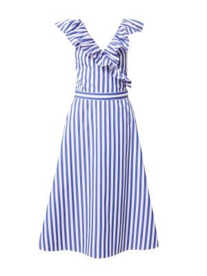Pamučna midi haljina Polo Ralph Lauren plava