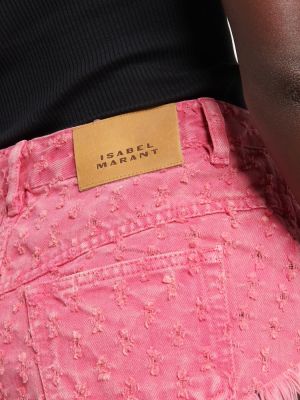 Džínové šortky s vysokým pasem Isabel Marant růžové