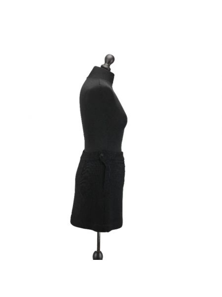 Falda de lana Chanel Vintage negro