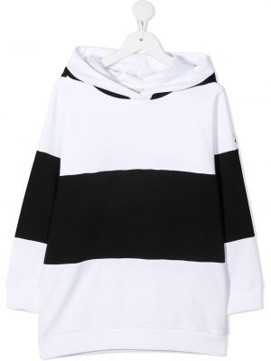 Hoodie a righe Moncler Enfant bianco