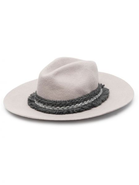 Плетена шапка от филц Emporio Armani сиво