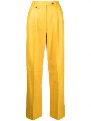 Pantalones rectos de cintura alta Katerina Kvit amarillo