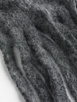 Мохеровый шарф H&m серый