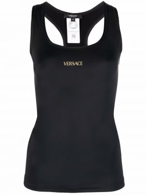 Raštuotas tank top Versace juoda