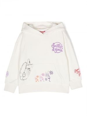 Hoodie ricamata Scotch & Soda bianco