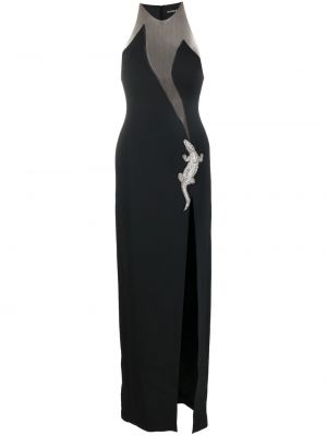 Вечерна рокля с кристали David Koma черно
