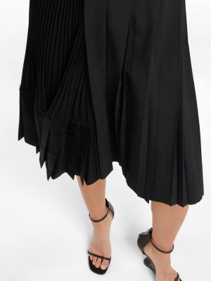 Plisovaná vlnená midi sukňa Junya Watanabe čierna