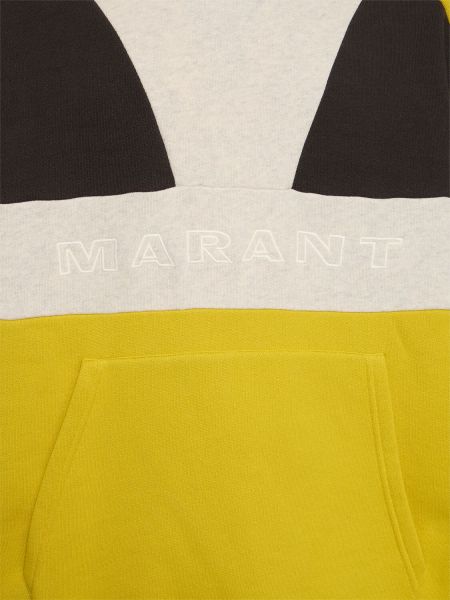 Βαμβακερός φούτερ με κουκούλα Marant κίτρινο