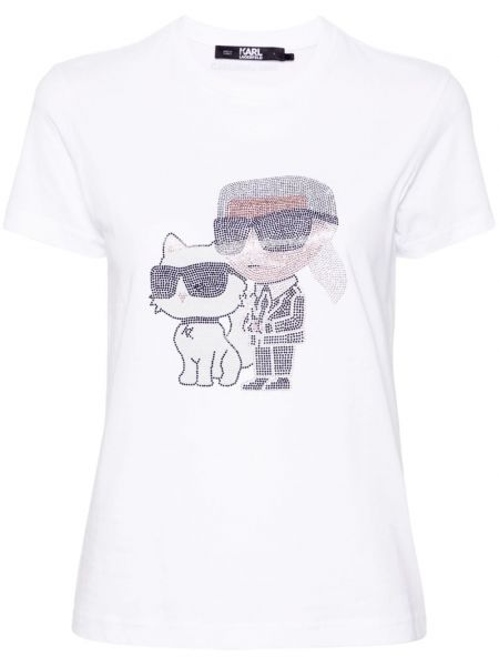 Medvilninis marškinėliai Karl Lagerfeld balta
