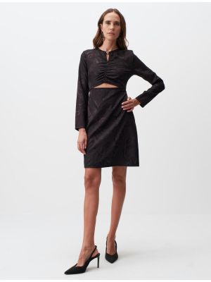 Сукня міні з довгим рукавом з круглим вирізом Jimmy Key чорна