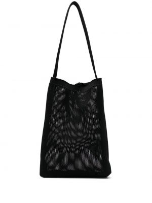 Мрежести плетени шопинг чанта Jnby черно