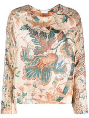 Bluza s cvetličnim vzorcem s potiskom Pierre-louis Mascia bež