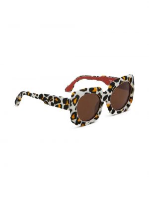 Okulary przeciwsłoneczne z nadrukiem w panterkę oversize Marni Eyewear