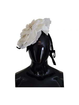 Jedwabny kapelusz Dolce And Gabbana biały