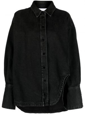 Džinsa krekls ar izšuvumiem The Attico melns
