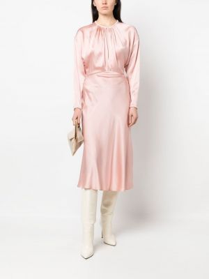 Zīda midi kleita Forte_forte rozā