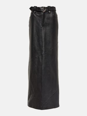 Kožená sukňa Alessandra Rich čierna