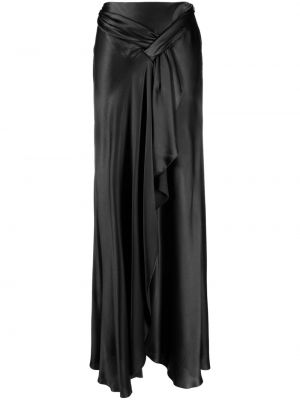 Satynowa długa spódnica drapowana Alberta Ferretti szara