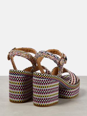 Pletené kožené sandále na platforme Chloã©