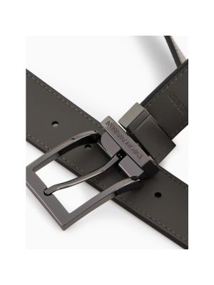 Cinturón con estampado con hebilla reversible Emporio Armani negro