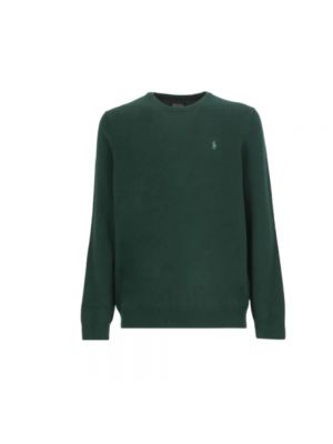 Sweter wełniany z okrągłym dekoltem Ralph Lauren zielony