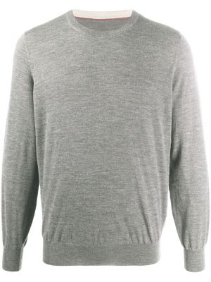 Jersey de tela jersey de cuello redondo Brunello Cucinelli gris