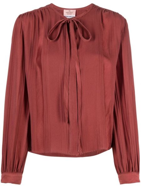 Blusa plisada Valentino Pre-owned rojo