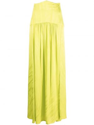Žakárové viskózové dlouhá sukně na zip Silvia Tcherassi - zelená