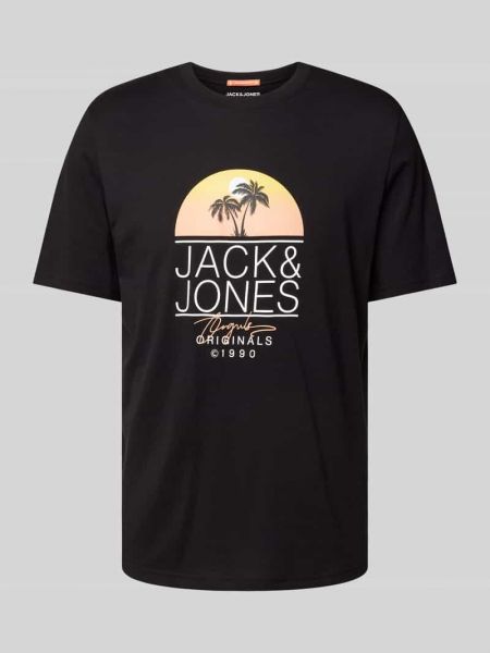 Koszulka z nadrukiem Jack&jones czarna