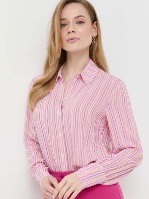 Hedvábná košile Patrizia Pepe růžová