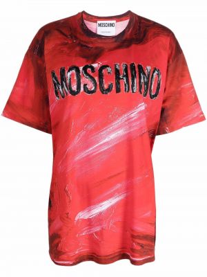 Camiseta con estampado Moschino rojo