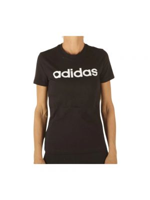 Koszulka slim fit z nadrukiem Adidas czarna