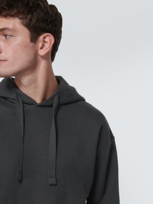 Pamučna hoodie s kapuljačom od jersey Lemaire siva