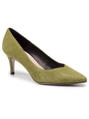 Полуотворени обувки с ток Gino Rossi зелено