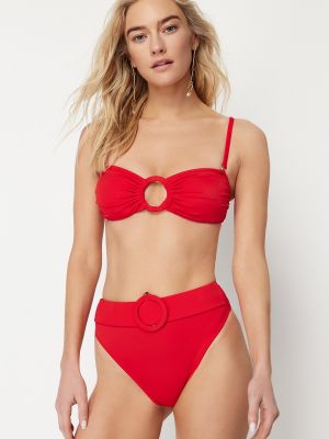 Bikini cu talie înaltă Trendyol roșu