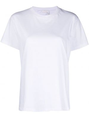 T-shirt a maniche corte con scollo tondo Chloé bianco