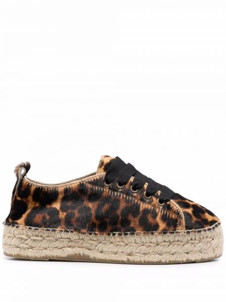 Leopard trykt espadrillos Manebi brun