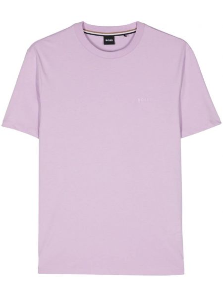 T-shirt en coton à imprimé Boss violet
