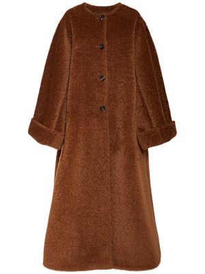 Cappotto di lana in lana d'alpaca oversize Max Mara marrone