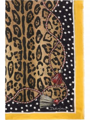 Leopardí šál s potiskem Dolce & Gabbana hnědý