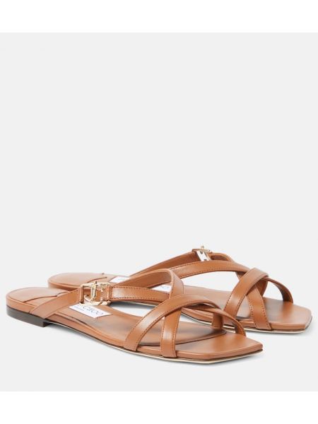 Læder sandaler Jimmy Choo brun